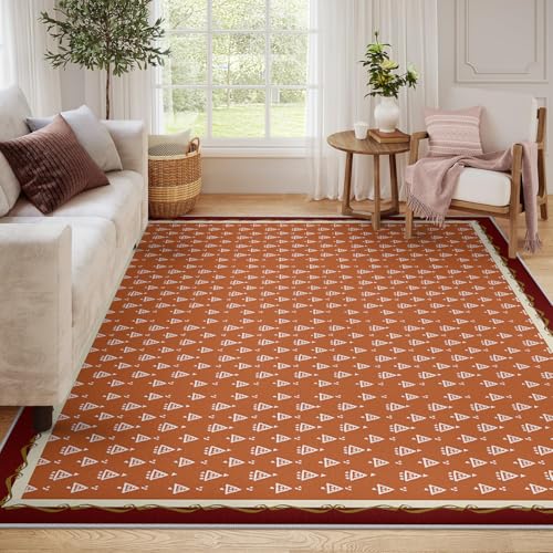 Descente de lit orange 60x90 cm style nordique pour un bureau cosy