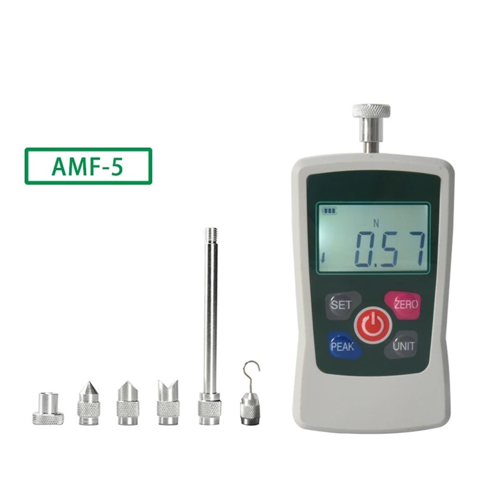 Misuratore di forza ad alta precisione, misuratore di spinta e trazione con display LCD, dinamometro for prove di tensione e compressione Misurazione multi-unità(5N)