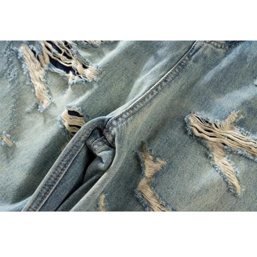 Hip Hop Streetwear Ripped Jeans Men Vintage Double Layer Design Denim Pants Male Baggy Jeans4