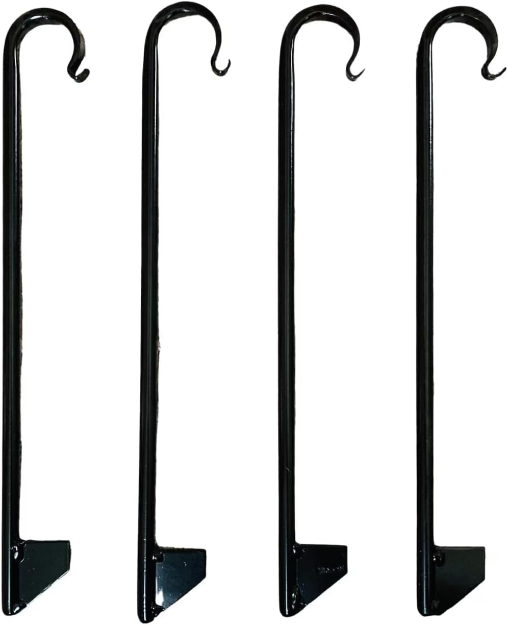Heavy-Duty Wrought Iron Garden Hose Guides | Hand-Forged Stakes | Powder Coated Plant Protectors (Pack of 4)