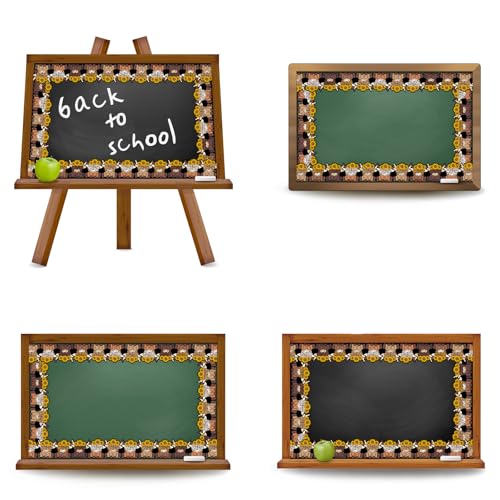 Image of Whaline 32.8 Ft Highland Cow Bulletin Board Border Sunflower Cow Die-Cut Border Trim for Summer Back to School Chalkboard Wall Decoration