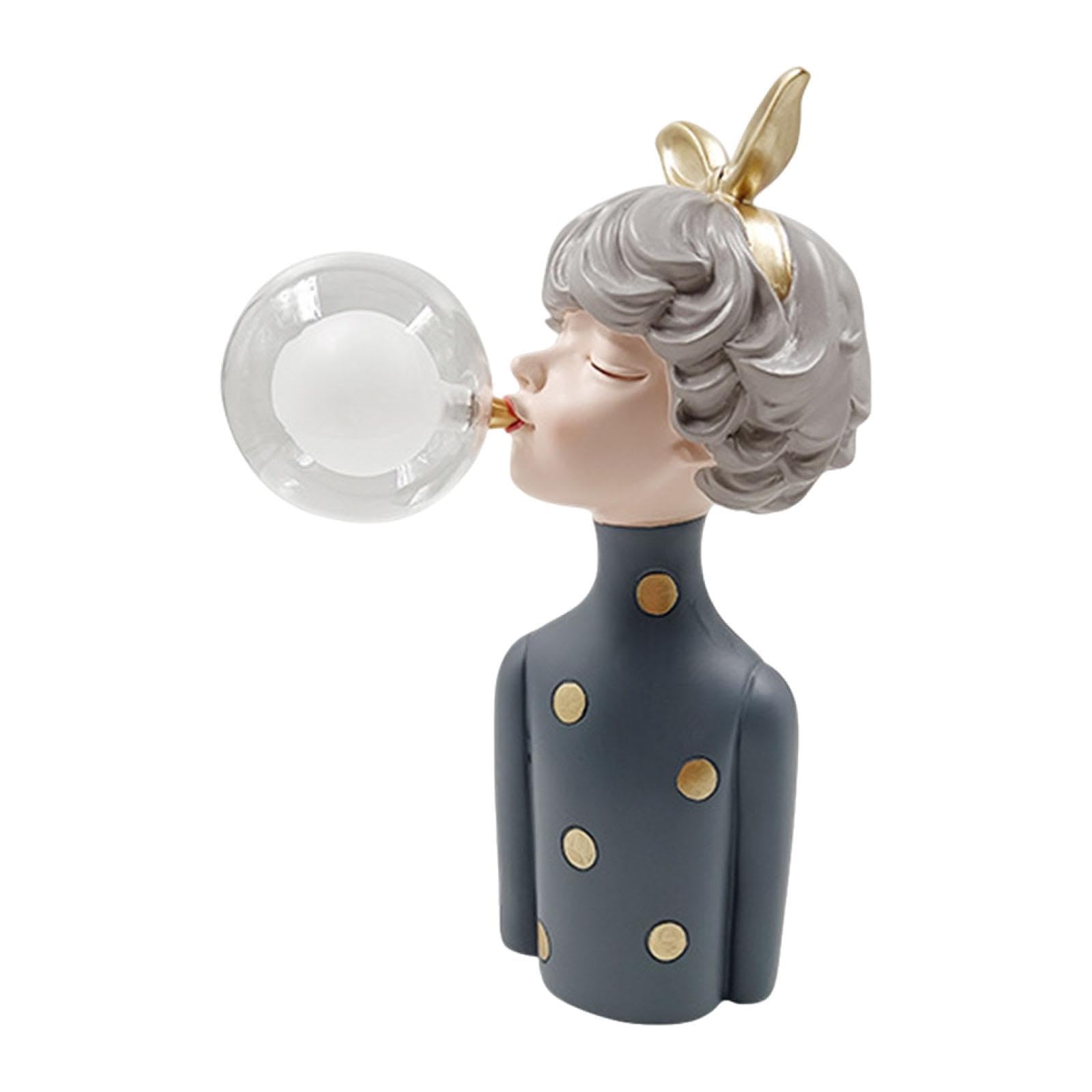 TISHITA Lámpara de Noche Infantil de Resina Luz Decorativa para Burbuja Figura Femenina Lámpara Adecuada para Niños Sala Hogar Rincones, Estilo C