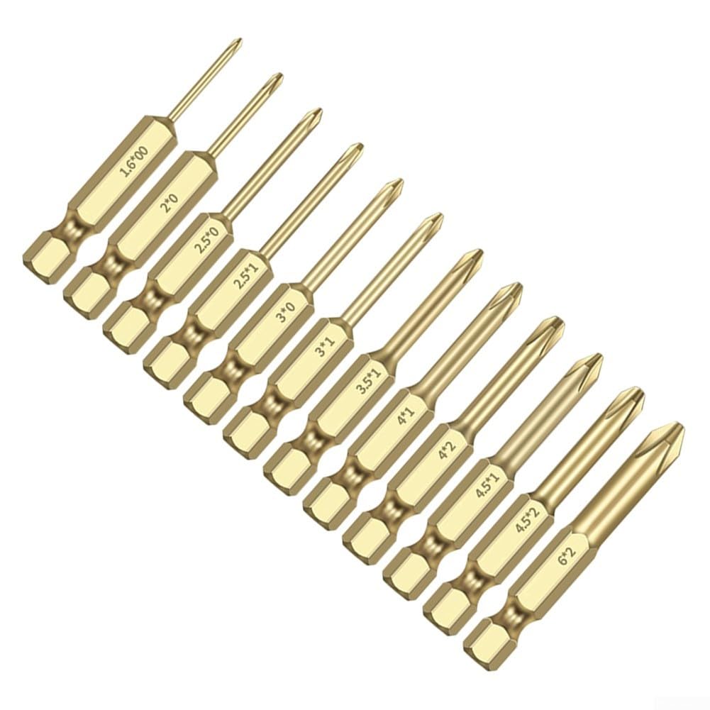 Screwdriver Bit Hardened Electric Screwdriver Bit Gold Single Head 1 4X50X2 5Xph0 for TORX Bit Set