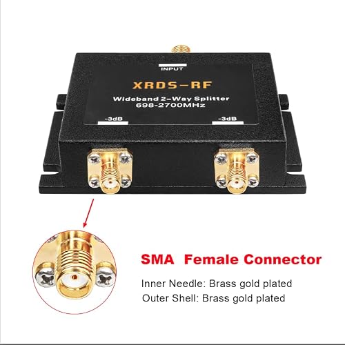 Wide-Band 2 Way Splitter-3dB SMA Female-50 Ohm Cellular Signal Splitter for 4G/LTE System by XRDS-RF