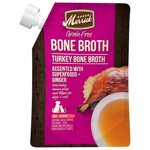 Image of Merrick Grain-Free Turkey Bone Broth Dog and Cat Food Topper , 16 oz. Pouch