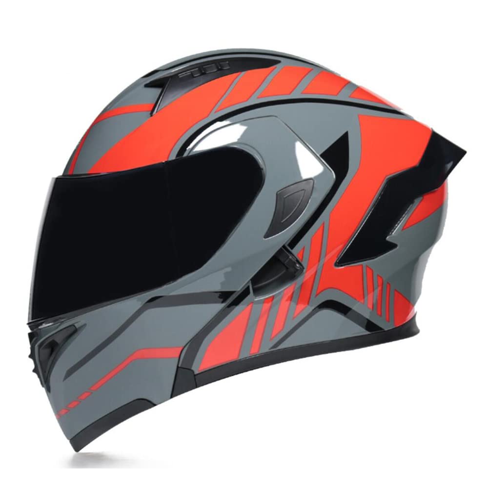 Full Face Flip Up Motorcycle Modular Helmet Integrated Motorbike Dual Visor for Adults Men Women Moped Street Racing DOT Approved — view 33