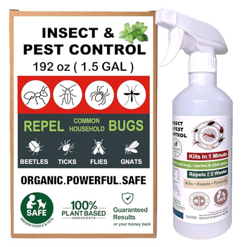 Image of 1.5 Gal Organic Peppermint Oil Spray for Bugs - Natural Insect Repellent & Pest Control for Ants, Roaches, Spiders & More, Indoor & Outdoor for Home, Car, Bedroom & Yard, Pet-Safe Ant Repellent Spray
