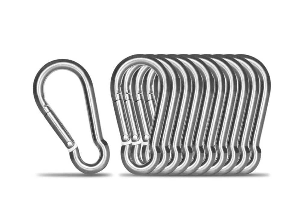 Qenixo® Fitness M8x80mm Heavy Duty Safety Lock Cable Attachment,Stainless Steel Spring Snap Hook Carabiner Hook Swing Connector Multipurpose, Silver, 6Pcs (6) (B0DFMTT65J) Amazon Price History, Amazon Price Tracker