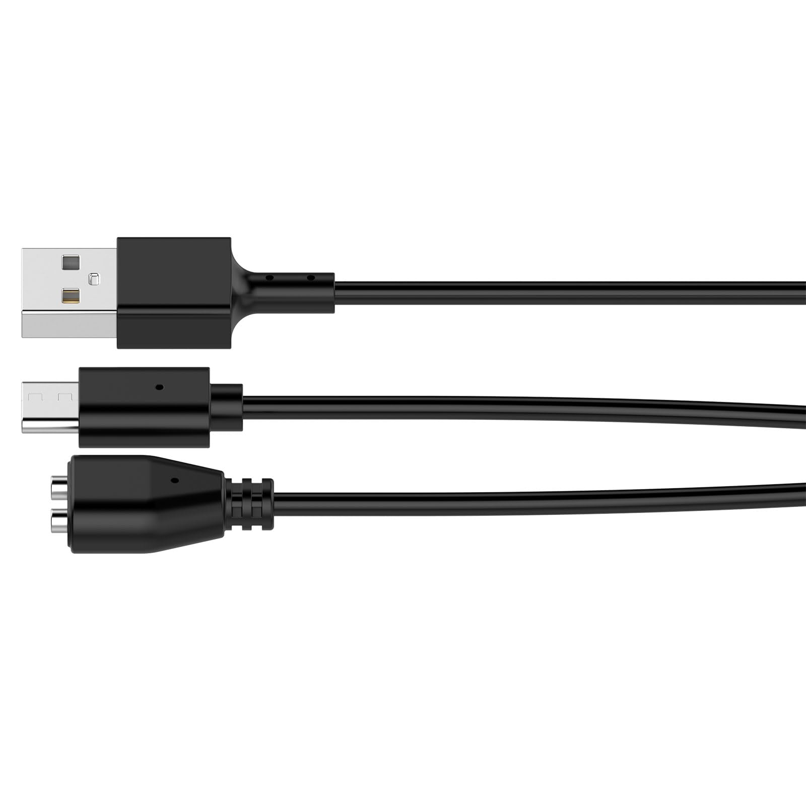 Generic [2 Pack] Replacement Charger Compatible with Delupet Dog Training Collar, Power Cable Compatible with Yawpet Dog Shock Collar, 1 m-USB Black Charging Cable