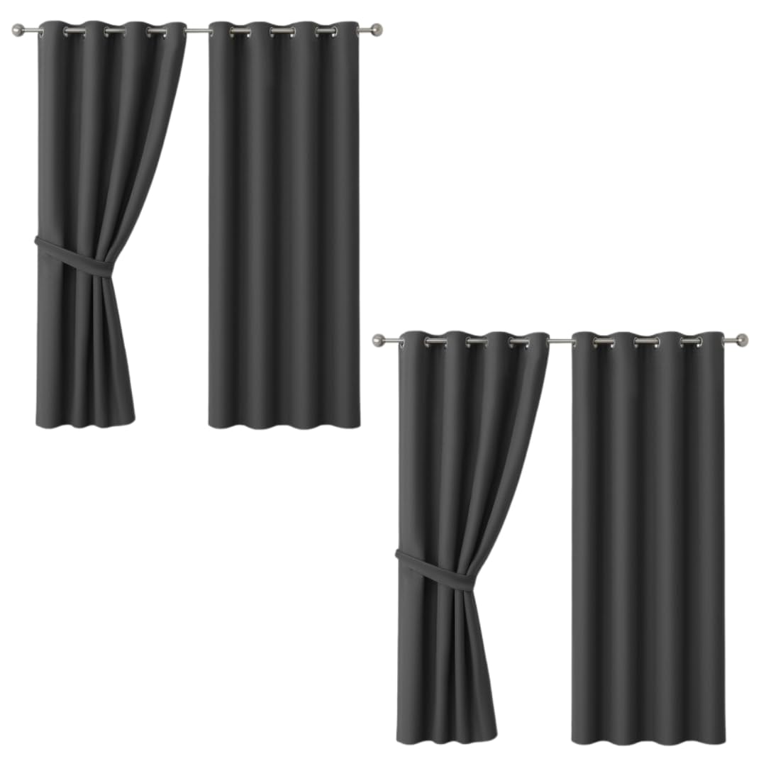 AMEHA Blackout Curtains for Living room - Thermal Eyelet Grey Curtains Window Treatments Super Soft Ring Top Living Room Curtain & Drapes 2 Panels 46 x 54 inch Drop (Pack of 2)