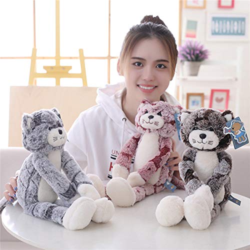 Carino Morbido Gatto Peluche Giocattolo Bella Nero Grigio Gatto Coccolone Cuscino Farcito Animale Bambola Per I Bambini Compleanno Natale Regalo Rosa 90 cm