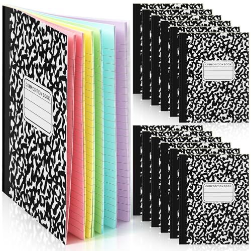 Carnet de notes de composition à larges lignes et papier coloré Henoyso