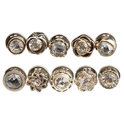 Xkt CX-1010 Safety Buttons 10 Pack Decorate Adjustable Buttons For Women Shirt Brooch Lapel Metal Tie Tacks Pins cover