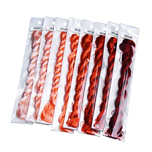 Mingguxiuyi XZXX33 Natural 100% Mulberry Silk Floss Handmade Embroidery Woven Jewelry Threads Silk Thread Diy Kits 120 Yards Each In 8 Colors thumb #3