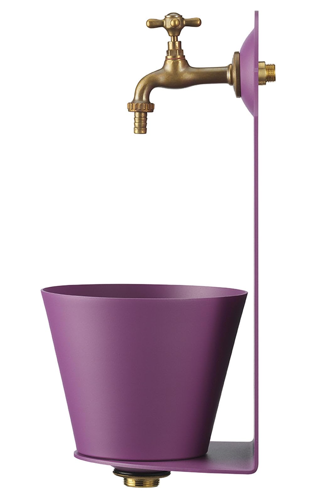 Belfer 42PR Fontana a Parete con Solida Struttura in Acciaio e Rubinetto in Ottone Colore Viola