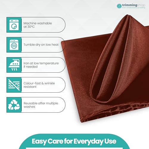 Serviette de table en coton et polyester bordeaux lavable machine 50 cm - 8