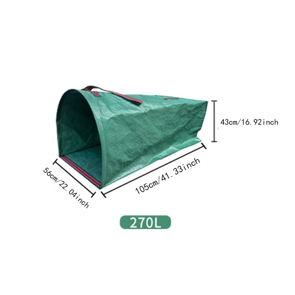 Halbrunder Garten-Blatt-Sammelbeutel, Garten-Staubsammler-Gartenbeutel, Garten-Blatt-Müllbeutel Gartenabfallsack gartenwerkzeug(270L)