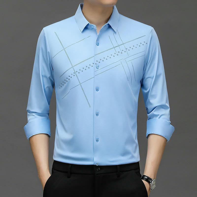 Camisa transpirable de rayas para hombre contra el calor excesivo 7