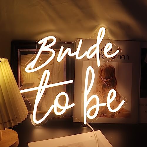 Led Bride To Be Neon Sign Art Wall Decor Living Room Decor Wedding Engagement Party Wall Hanging Decoration (Warm white)