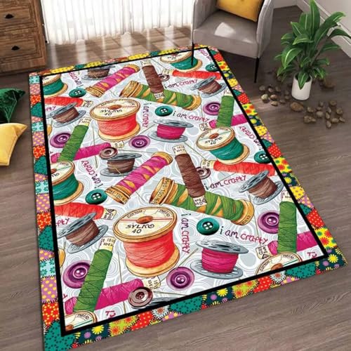 Soyalie Sewing Machine Rug 4ftx6ft Vintage Sewing