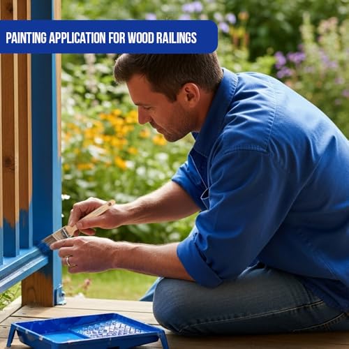 Pro Grade Paint Brushes, 5-Piece Paint Brush Set, Flat & Angle Brushes for Walls, Trim, Cabinets, Interior & Exterior Latex and Oil Paints, Stains - Image 5