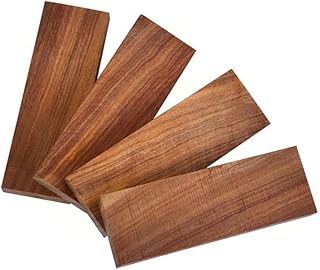 Tzong 2Pcs Red Ebony Lumber Wood Timber Handle Plate for Music Instruments DIY Tools 3/8"x1.5"x5"