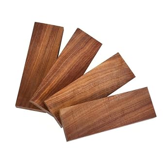 Tzong 2Pcs Red Ebony Lumber Wood Timber Handle Plate for Music Instruments DIY Tools 3/8"x1.5"x5"