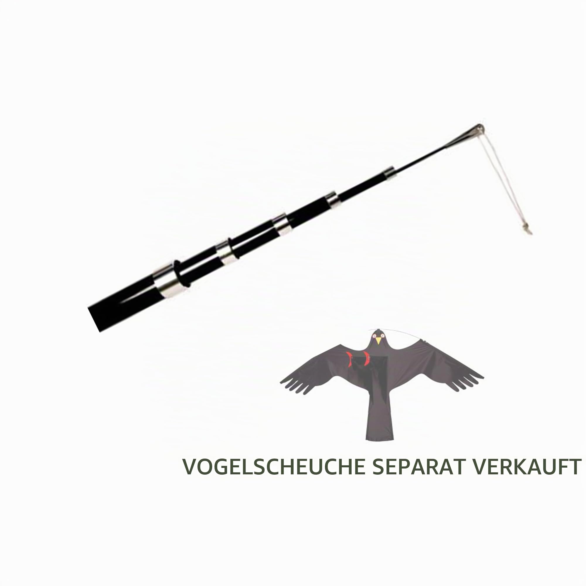 Wolkenstürmer 6m Teleskopstange steckbare Angelrute für Black Bird Vogelscheuche