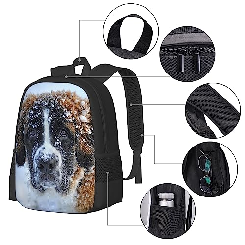 Saint Bernard Dog Backpack Lightweight College Business Multi-Function Travel Casual Bag3
