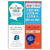 Whole-Brain Child, How To Talk So Kids Will Listen And Listen So Kids Will Talk, No-Drama Discipline, Brainstorm 4 Books Collection Set