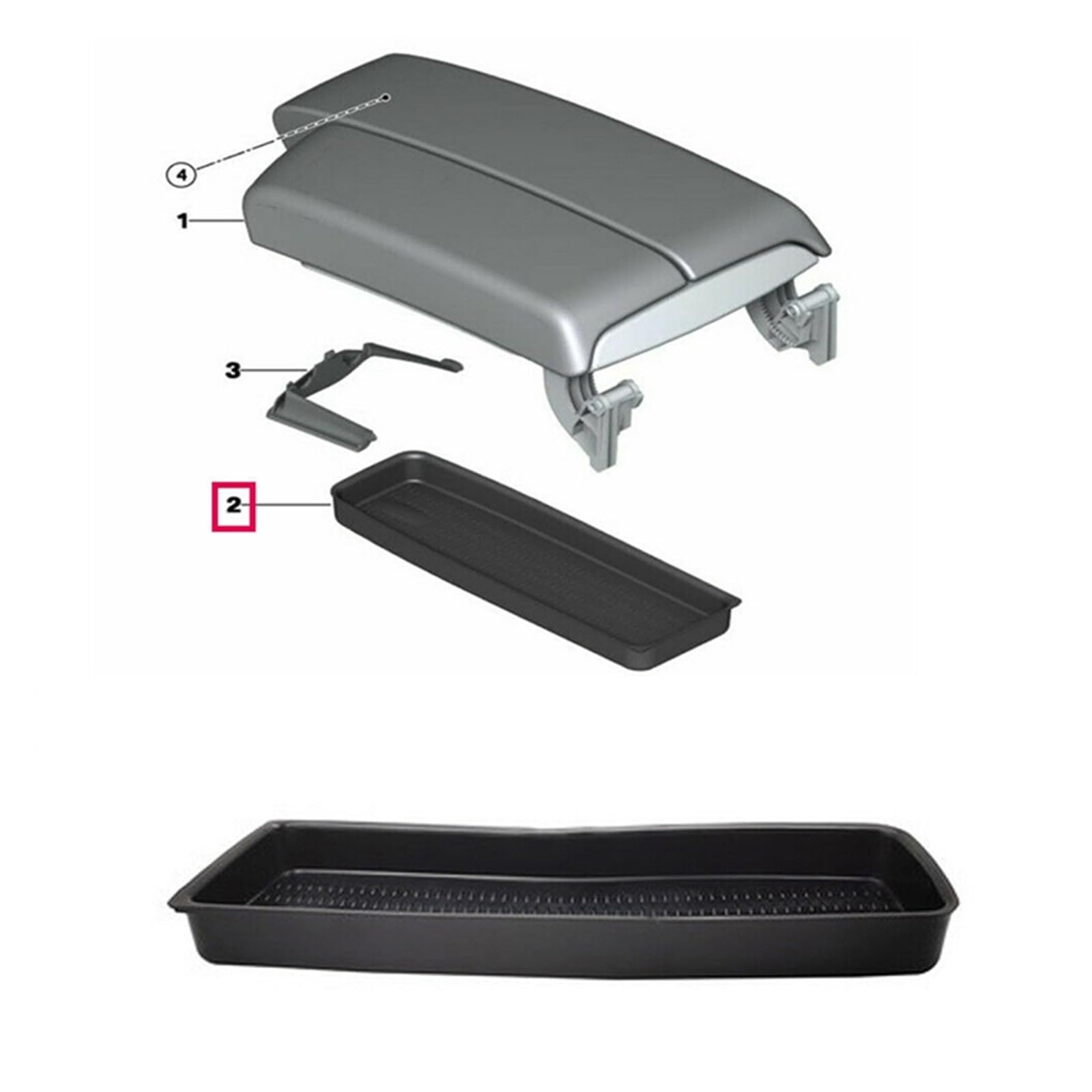 Opbergvak Voor Middenarmsteun – Geschikt Voor BMW 3-serie E90/E91/E92/E93, Origineel Vervangend Onderdeel 51167118064, Zwart Rubber!