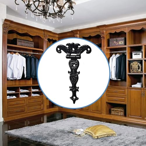 INCREWAY 4pcs Classic Decorative T-Strap Hinges, 3.2 inch Heavy Duty Zinc Alloy Antique Shed Door Hinges with Screws (Black) - Image 4