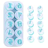 Nuoda 0-9 Numbers Cake Mold,Fondant Cookies Plunger Cutter Mold,DIY Chocolate Sugarcraft Stamp...