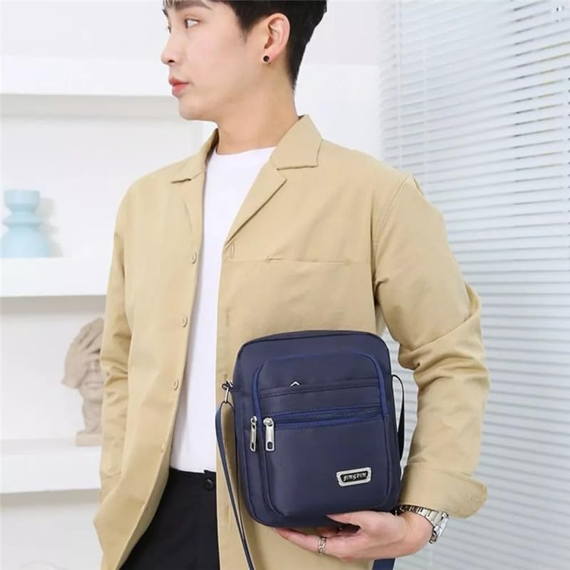 Miniatura 7 de Bolso bandolera de lona para hombre, bolso bandolera para hombre, bolso cruzado para hombre, bolso de hombro negro,