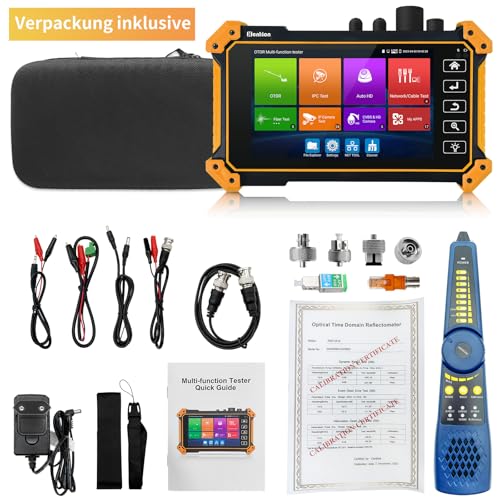 Henkion Multifunktionaler OTDR Glasfasertester 5510 LWL Tester 1310/1550nm 28/26dB Reichweite 150km IPC Tester TVI CVI AHD CVBS Kabeltester FC/UPC SC ST LC OPM OLS LS VFL Ereigniskarte