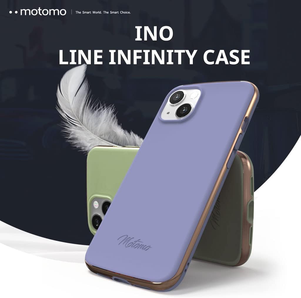 motomo Moss Green MT21568i13GR Case for iPhone 13, Double Wall Construction, Soft, Anti-Contact Marks, Hybrid TPU and Polycarbonate TPU, Shockproof, Bumper Style, Wireless Charging, Chrome Gold