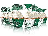 96 Pieces 2023 Graduation Cupcake Toppers Wrappers Cake Decorations 2023 Congrats Grad Cake Topper a