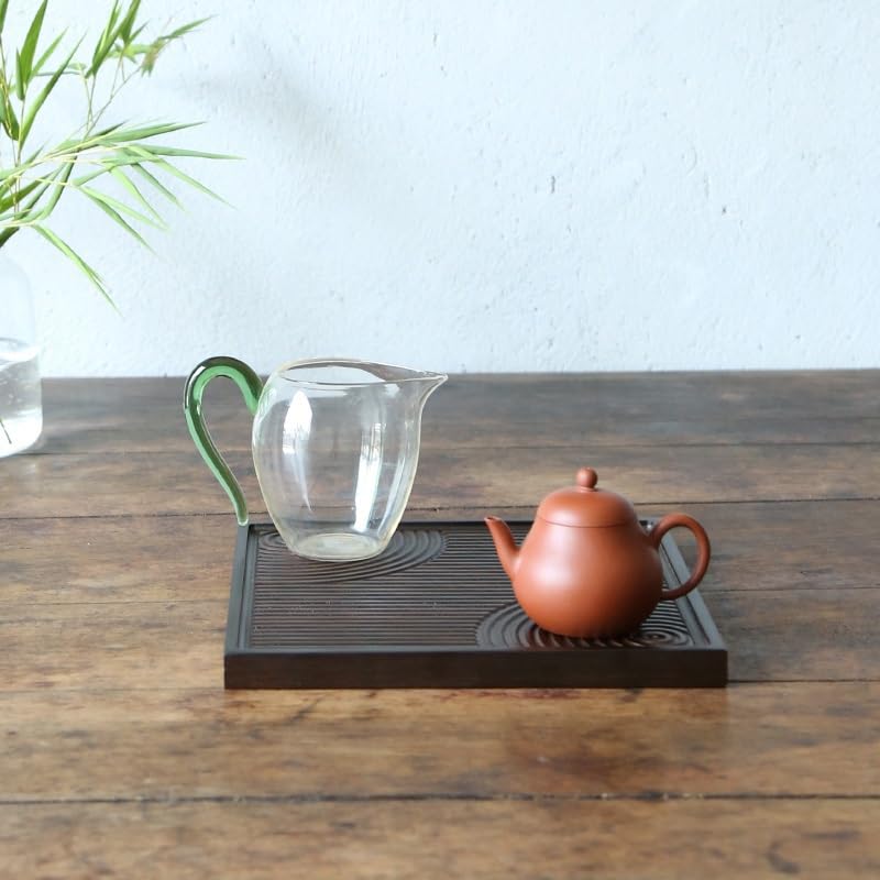 CKKNILV Tea Set Square Wooden Tea Tray Carved Tea Tray, Teapot Holder Tea Cup Square Dry Brewing Table Tea Set Tea Table Tea Tray Chinese Tea Set (A)