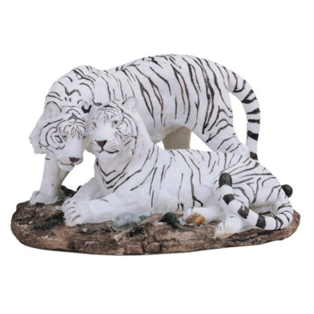 StealStreet SS-G-54132 Medium Polyresin White Tiger Couple Figurine Statue, 6.25"