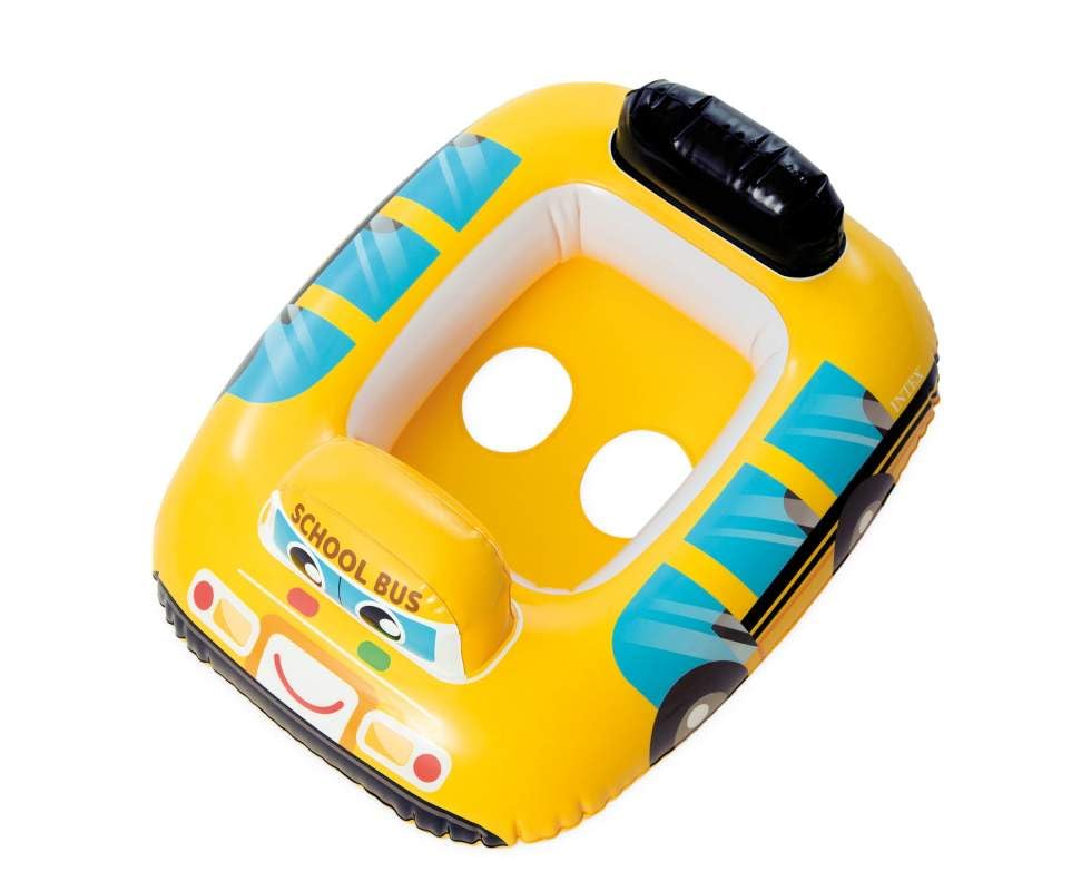 PRISMAXIC Baby Swimming Pool Float, Cute Car Design Kids Toddler Inflatable Summer Beach Floatie Boat Swim Tube Ring with Safety Seat Floating Mattress Raft for for Kids,1-5Years, 29x23-inches 1