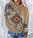 Lanaoree Women's Comfy Hoodie with Western Ethnic Print and Long Sleeves Western Outfit for Women Aztec Shirts Small