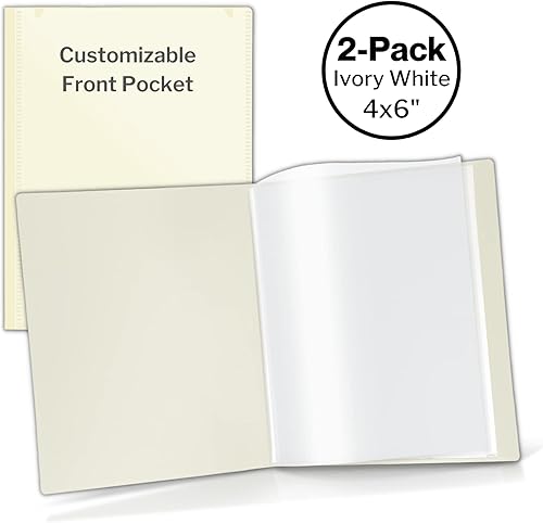 Miniatura 6 de CRANBURY Álbum de fotos pequeño 4x6 (Marfil), paquete de 2 álbumes de fotos de 4 x 6, libro de fotos con 24 bolsillos que muestran 48 imágenes, mini