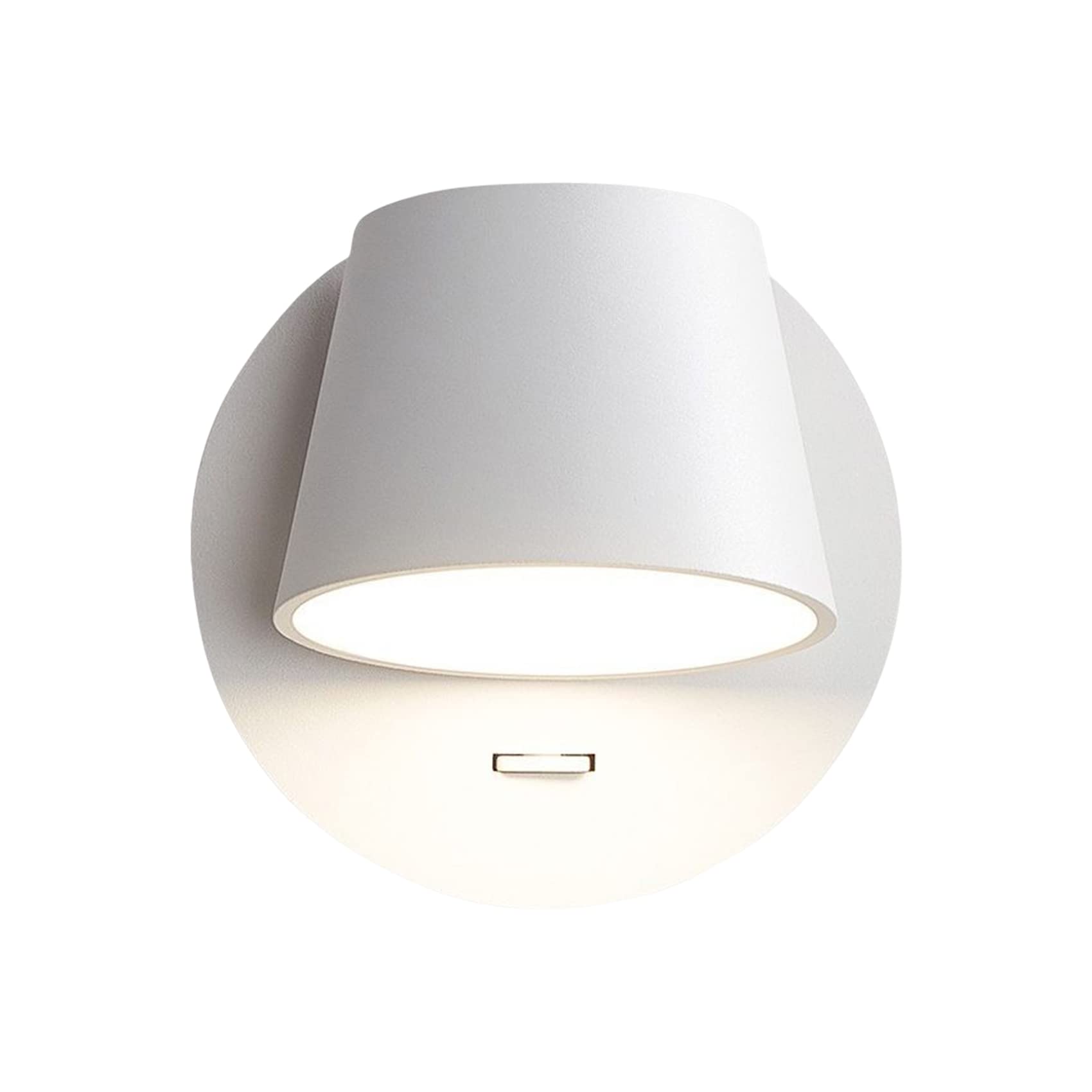 KRIPINC Lampara Lectura Pared Rotación Libre 350°, Aplique LED Pared Blanca Cálida 6W, Aplique con Interruptor, Lampara Lectura Cama, Lampara de Lectura para Dormitorio, Mesita de Noche (Blanca)