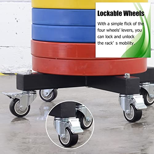 Zaqy 50Mm Olympic Weight Rack For Plates On Wheels, Home Gym Bumper Plate Rack Holder Vertical 2 Inch, Heavy Duty Barbell Plate Holder Floor Stand, Load 500Kg Olympic Weight Plate Rack Holder #TOP2