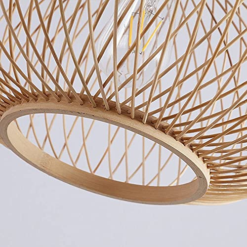 Lanterne en osier créative style chinois suspension E27 originale - 4