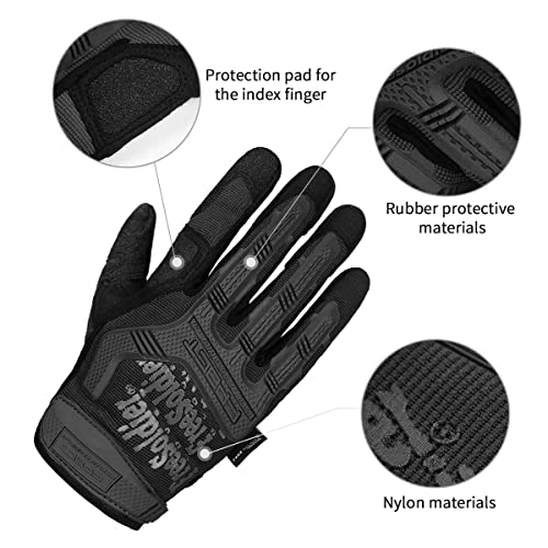 FREE SOLDIER Cycling Gloves Non-slip Gloves Full Finger Gloves Men's Outdoor Motorcycle Climbing Hiking Cycling riding Work Glove (Black - Image 4