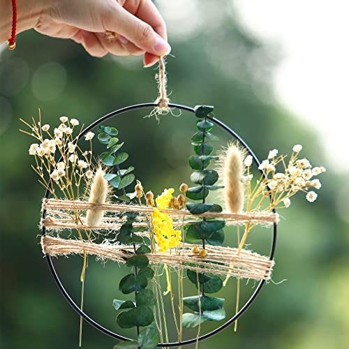 Boho Wall Decor Dried Flower Wreath For Window Door Metal Flower Wreath Natural Real Eucalyptus Plant Stems Wreath For Chic Bedroom Decor Bathroom Living Room Farmhouse Boho Wall Hanging Diy Gift #TOP4