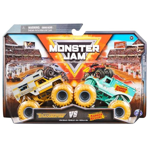 Monster Jam Camiones Monster 1:64 Escala, Paquete de 2 para Niños desde 3 Años