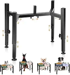 Tigelas Ajustáveis para Cães com Suporte Elevado, Comedouro Elevado para Cães, 21.5 a 37 cm de Altura, 18 a 28 cm de Largura, Comedouro Elevad0o, Comedouros, Bebedouros e Acessórios para Cã es