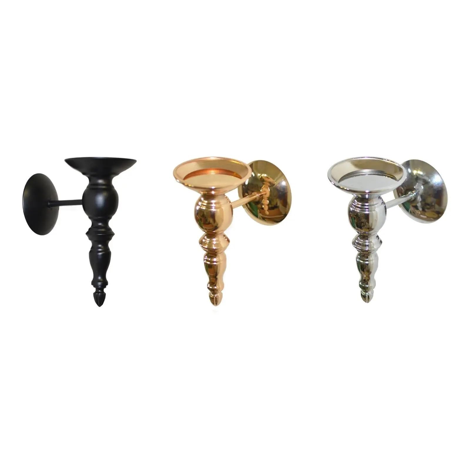 Candelabros de Pared, 3 Piezas, Elegantes candelabros de Pared para decoración del hogar, para baño, Chimenea, Bodas (Amarillo)